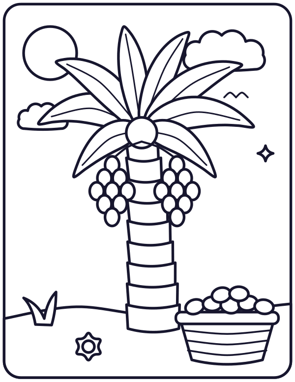 Date Palm colouring page