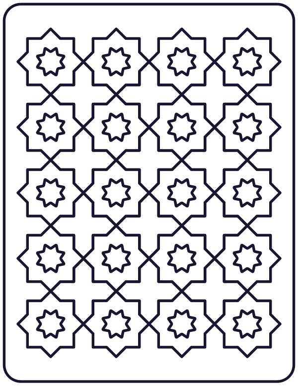 Eight-Point Star Tiles colouring page