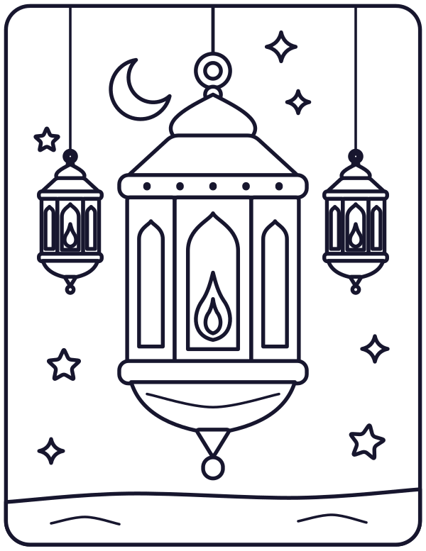 Ramadan Lantern colouring page