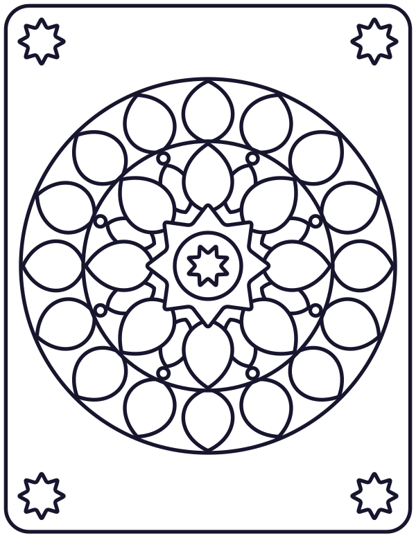 Rosette Mandala colouring page